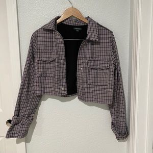 Plaid cropped jacket